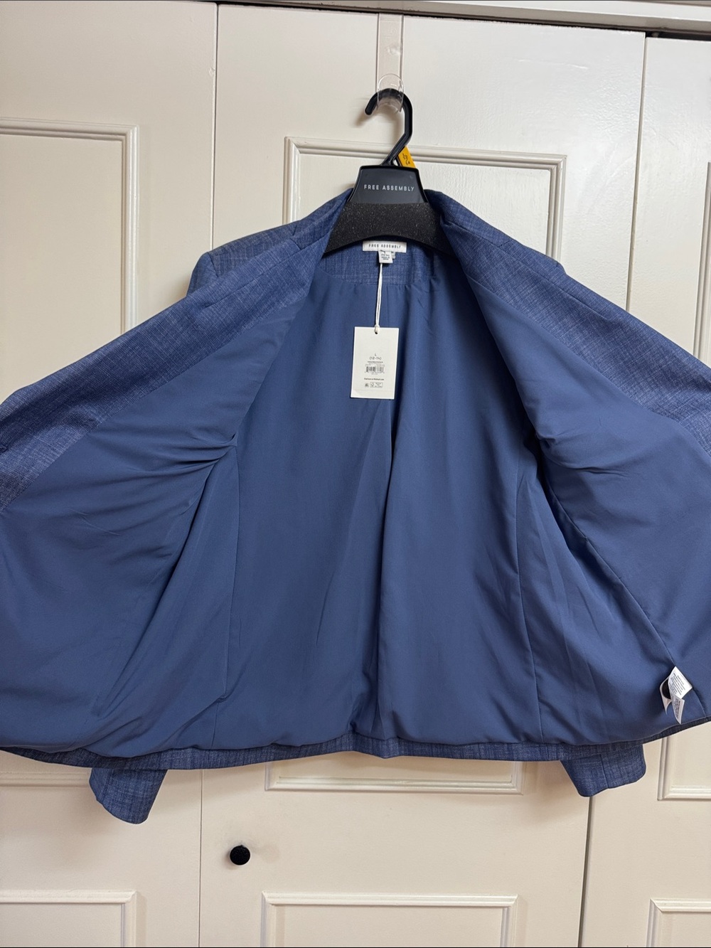 Free Assembly Blue Textured Single-Button Blazer - Picture 5 of 6